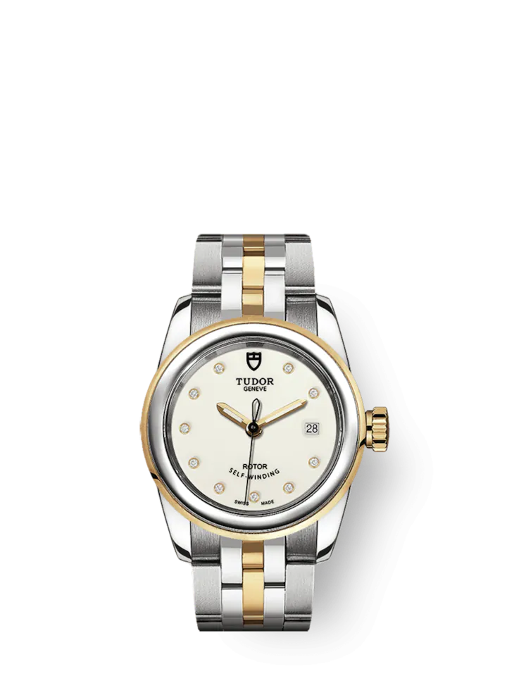 Tudor Glamour Date, Stainless Steel and 18k Yellow Gold with Diamond-set, 26mm, Ref# M51003-0026