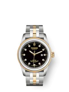 Tudor Glamour Date, Stainless Steel and 18k Yellow Gold with Diamond-set, 31mm, Ref# M53003-0008