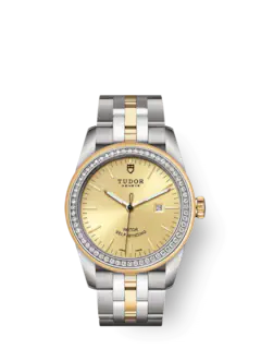 Tudor Glamour Date, Stainless Steel and 18k Yellow Gold with Diamond-set, 31mm, Ref# M53023-0020