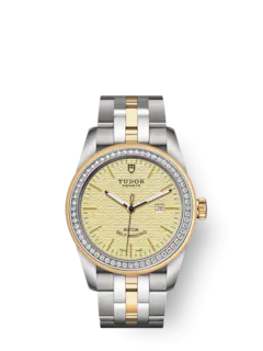 Tudor Glamour Date, Stainless Steel and 18k Yellow Gold with Diamond-set, 31mm, Ref# M53023-0022