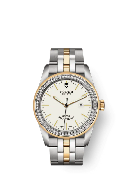 Tudor Glamour Date, Stainless Steel and 18k Yellow Gold with Diamond-set, 31mm, Ref# M53023-0065