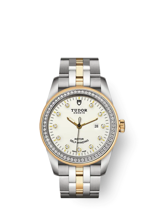 Tudor Glamour Date, Stainless Steel and 18k Yellow Gold with Diamond-set, 31mm, Ref# M53023-0066