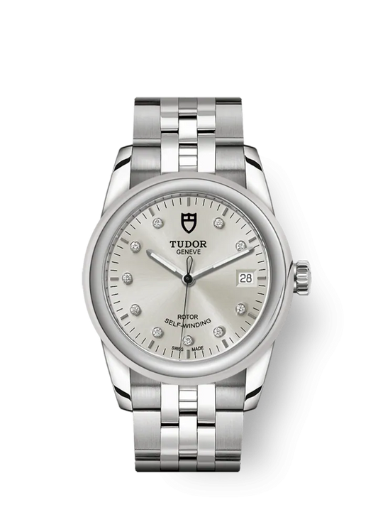 Tudor Glamour Date, Stainless Steel and Diamond-set, 36mm, Ref# M55000-0006