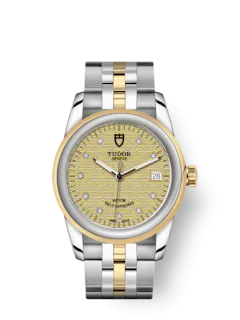 Tudor Glamour Date, Stainless Steel and 18k Yellow Gold with Diamond-set, 36mm, Ref# M55003-0004