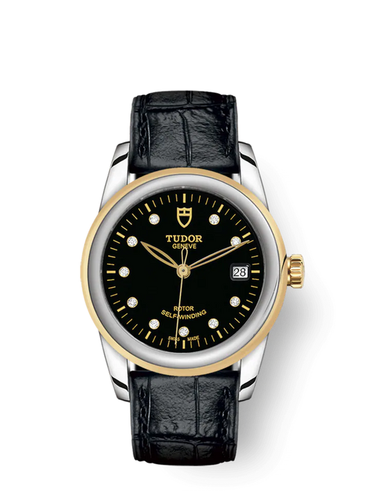 Tudor Glamour Date, Stainless Steel and 18k Yellow Gold with Diamond-set, 36mm, Ref# M55003-0037