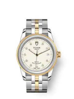 Tudor Glamour Date, Stainless Steel and 18k Yellow Gold with Diamond-set, 36mm, Ref# M55003-0083