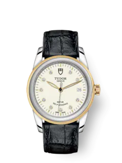 Tudor Glamour Date, Stainless Steel and 18k Yellow Gold with Diamond-set, 36mm, Ref# M55003-0095