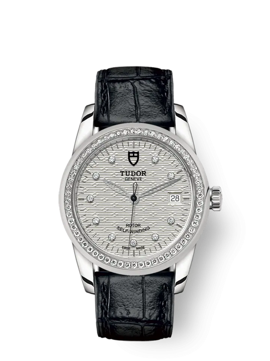 Tudor Glamour Date, Stainless Steel with Diamond-set dial and Diamond-set bezel, 36mm, Ref# M55020-0060