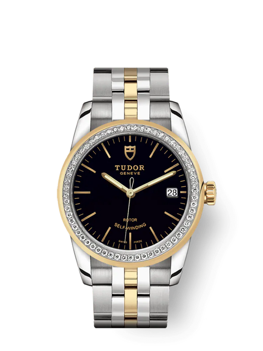 Tudor Glamour Date, Stainless Steel and 18k Yellow Gold with Diamond-set bezel, 36mm, Ref# M55023-0021