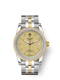 Tudor Glamour Date, Stainless Steel and 18k Yellow Gold 36mm with Diamond-set bezel, Ref# M55023-0027