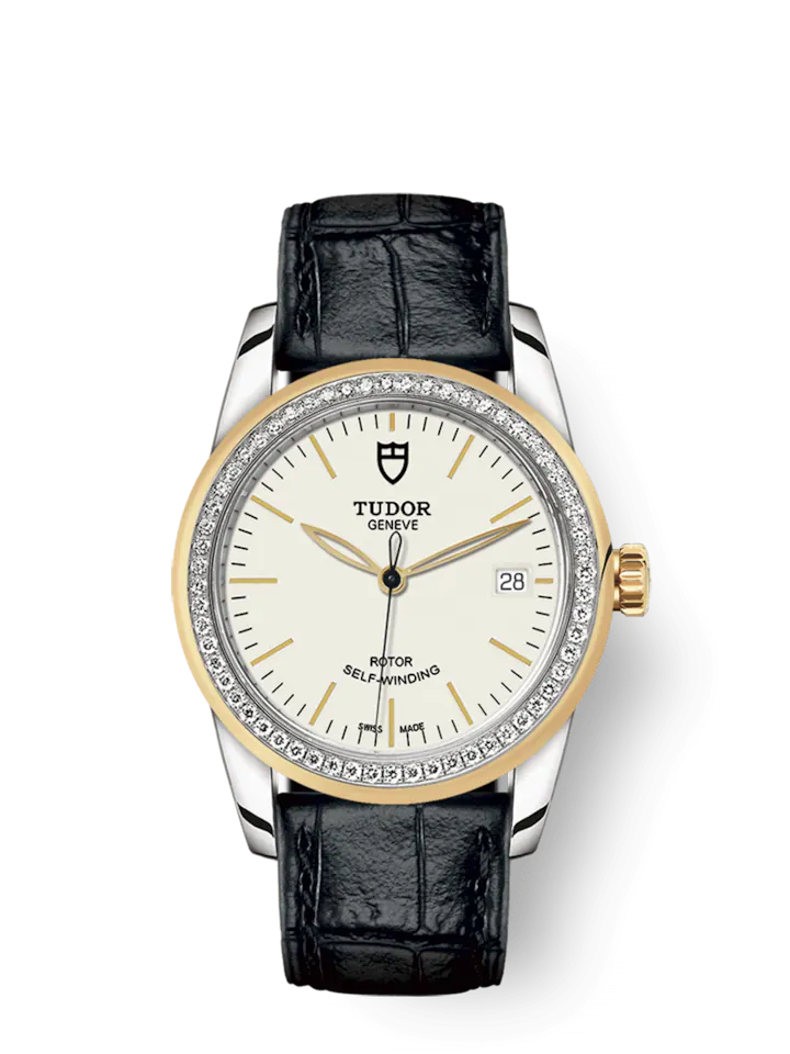 Tudor Glamour Date, Stainless Steel and 18k Yellow Gold with Diamond-set bezel, 36mm, Ref# M55023-0085