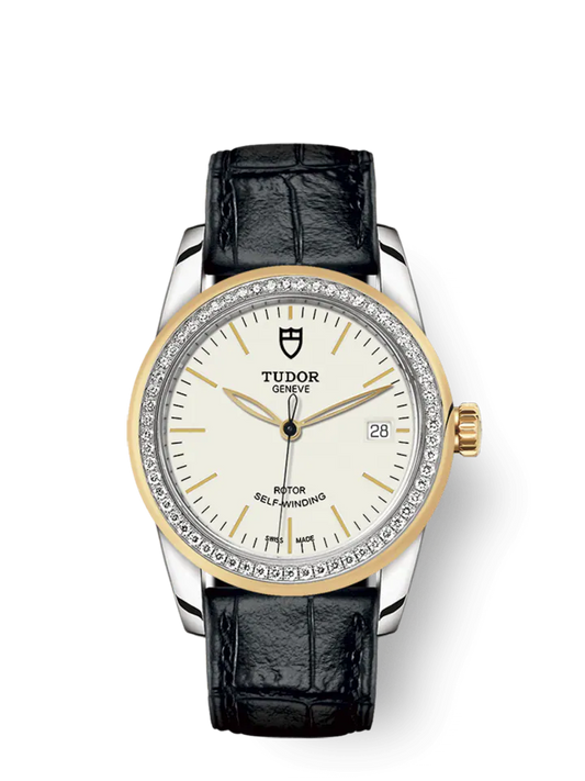 Tudor Glamour Date, Stainless Steel and 18k Yellow Gold with Diamond-set bezel, 36mm, Ref# M55023-0085