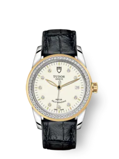 Tudor Glamour Date, Stainless Steel and 18k Yellow Gold with Diamond-set dial and Diamond-set bezel, 36mm, Ref# M55023-0094