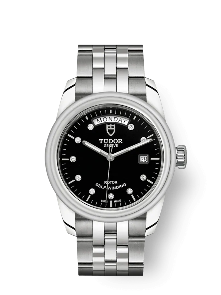 Tudor Glamour Date+Day, Stainless Steel and Diamond-set, 39mm, Ref# M56000-0008