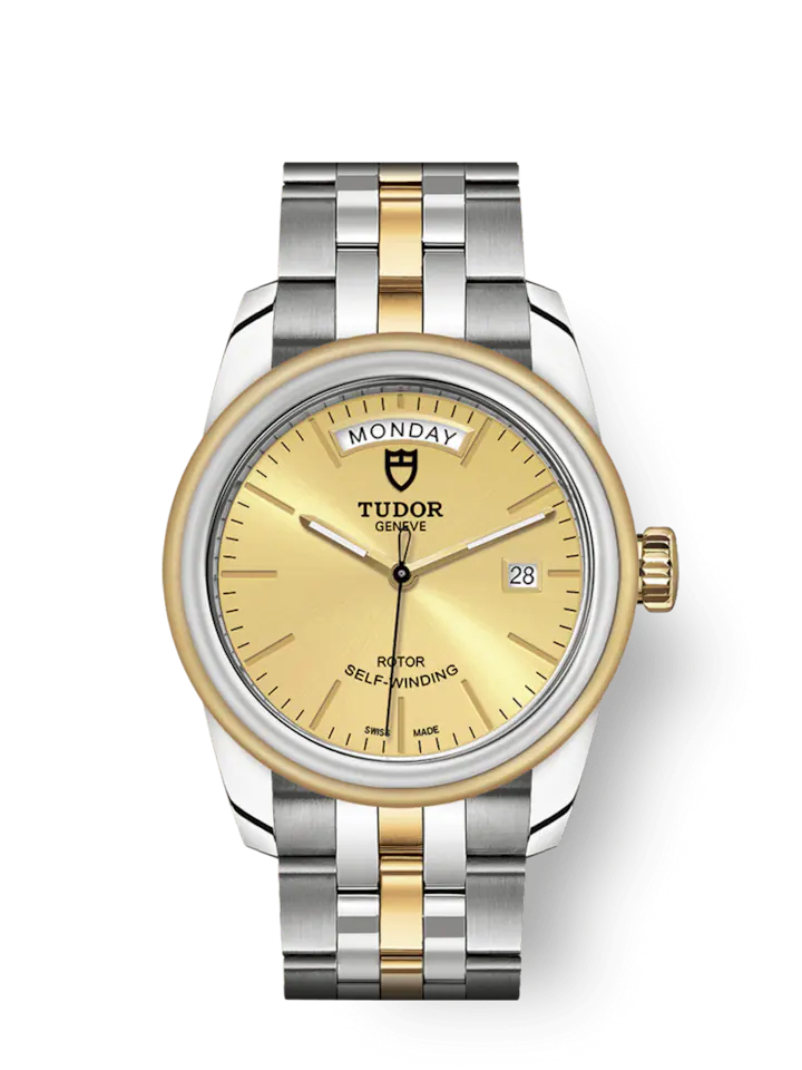 Tudor Glamour Date+Day, Stainless Steel and 18k Yellow Gold, 39mm, Ref# M56003-0005