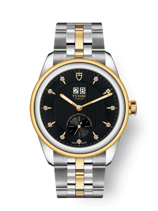 Tudor Glamour Double Date, Stainless Steel and 18k Yellow Gold with Diamond-set, 42mm, Ref# M57103-0004