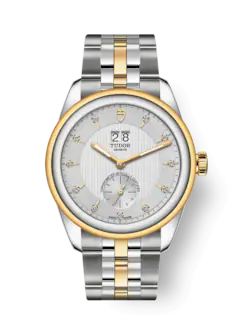 Tudor Glamour Double Date, Stainless Steel and 18k Yellow Gold with Diamond-set, 42mm, Ref# M57103-0005