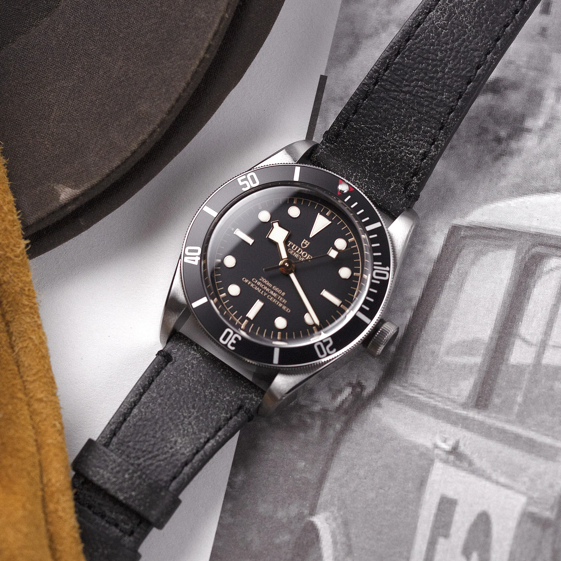 TUDOR Black Bay 41 mm Steel Case Aged Leather Strap M79230N-0008