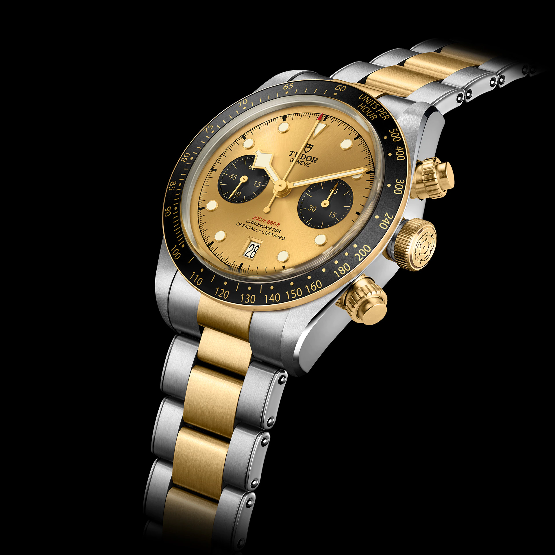 Tudor Black Bay Chrono S&G, 41mm, Stainless Steel and 18k Yellow Gold, Ref# M79363N-0007, Dial