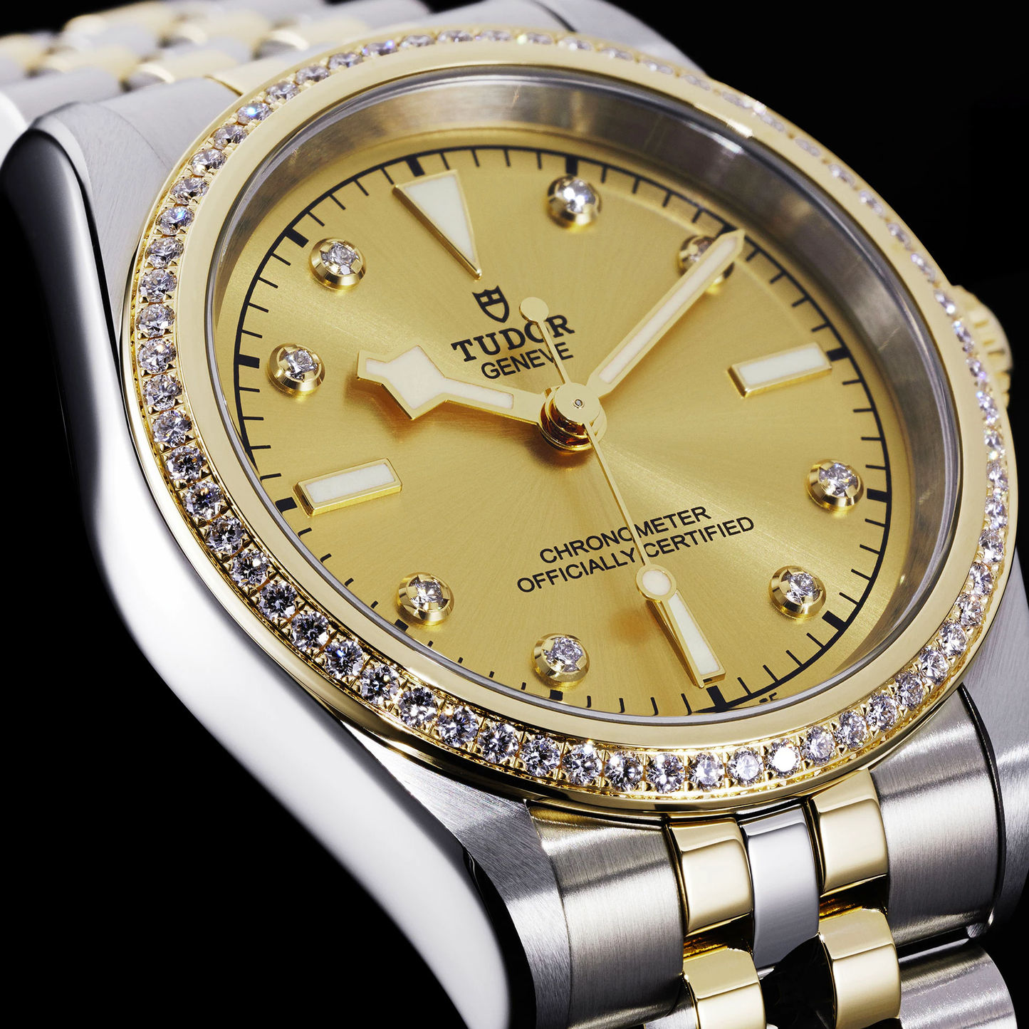 Tudor Black Bay 36 S&G, 316L Stainless Steel, 18k Yellow Gold and Diamonds, Ref# M79653-0007, Dial