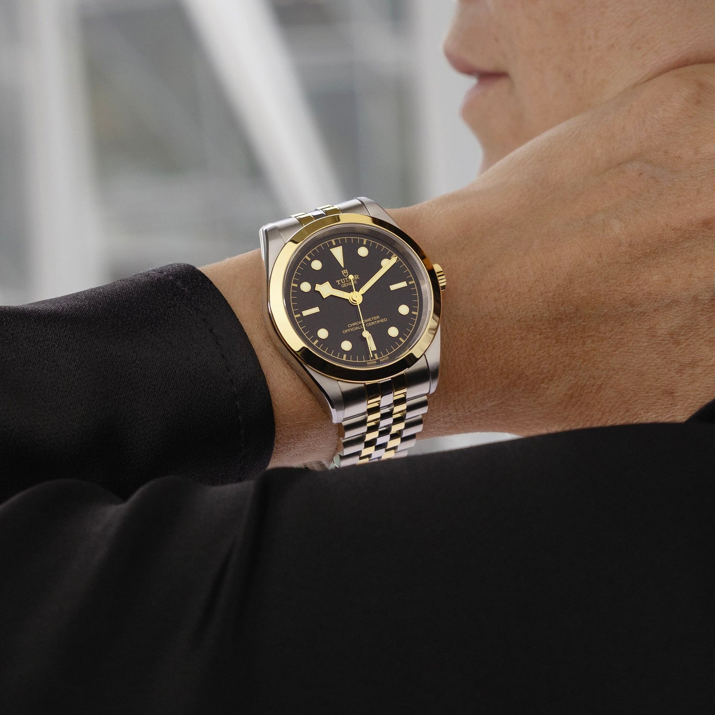 Tudor Black Bay 39 S&G, 316L Stainless Steel and 18k Yellow Gold, Ref# M79663-0001, Watch on hand