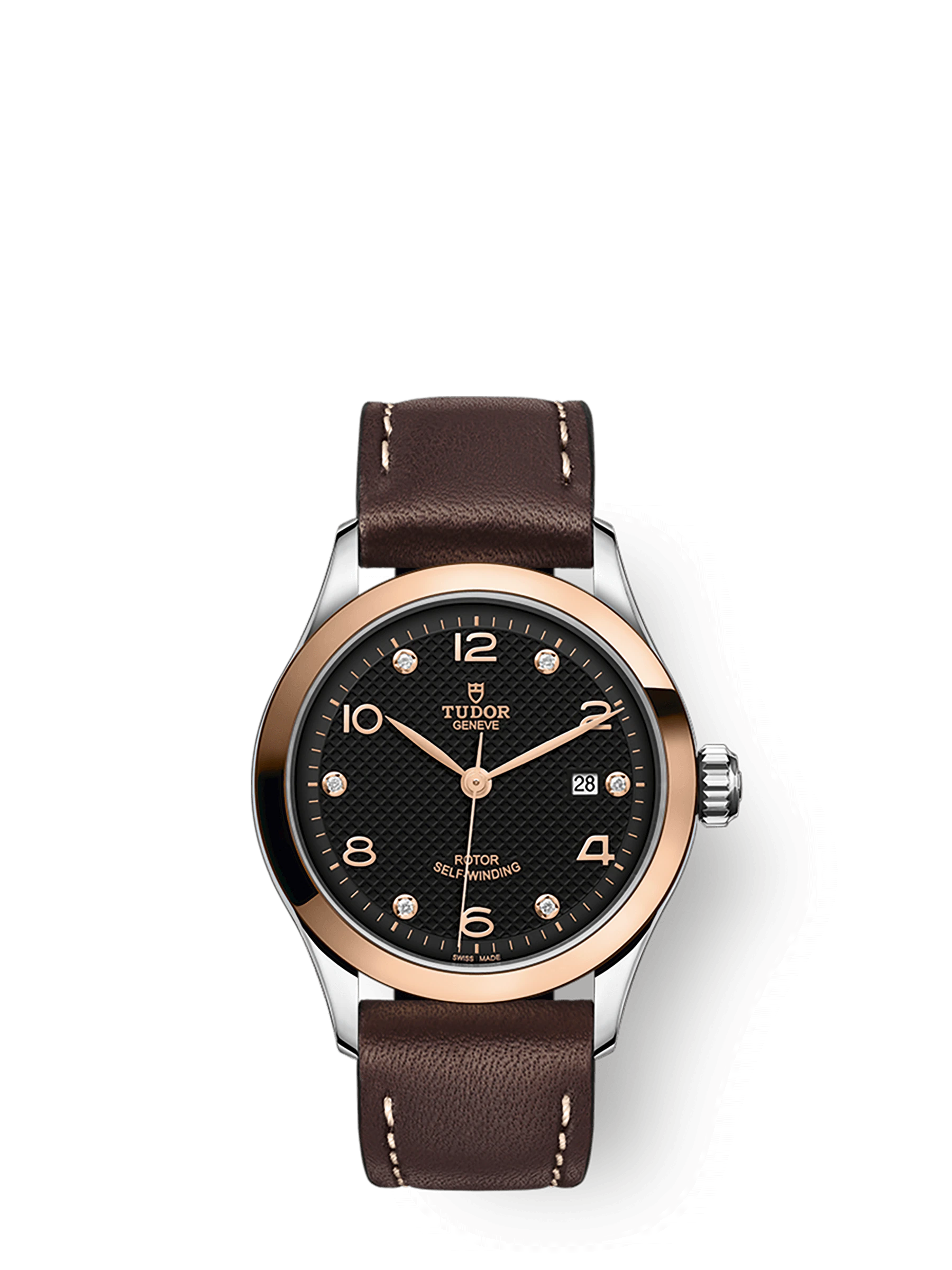 Tudor 1926, Stainless Steel and 18k Rose Gold with Diamond-set, 28mm, Ref# M91351-0008