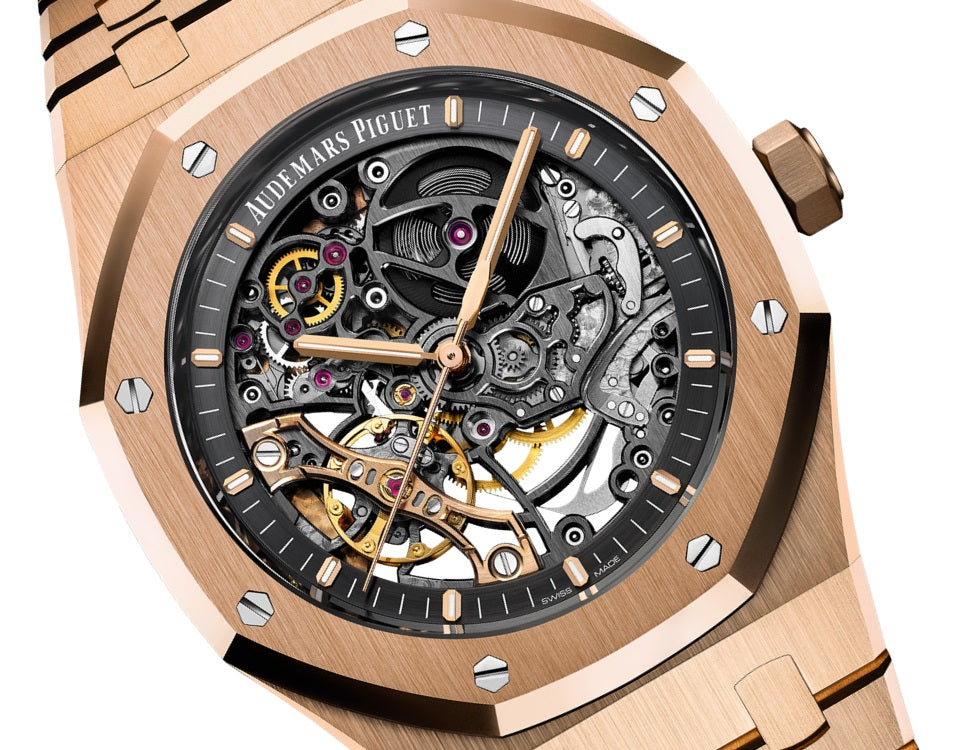 Side Audemars Piguet Royal Oak DOUBLE BALANCE WHEEL OPENWORKED Ref# 15407OR.OO.1220OR.01